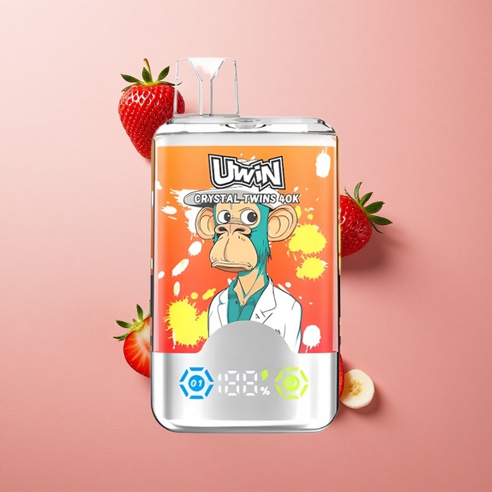 Uwin Crystal Twins 40000 Puffs Strawberry Banana 32ml 850mAh