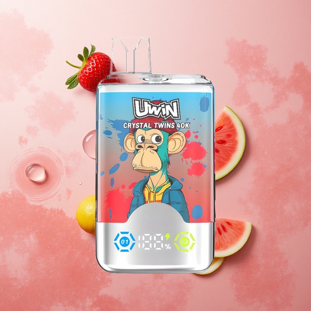 Uwin Crystal Twins 40000 Puffs Strawberry Watermelon Lemon Lime Mesh Rechargeable