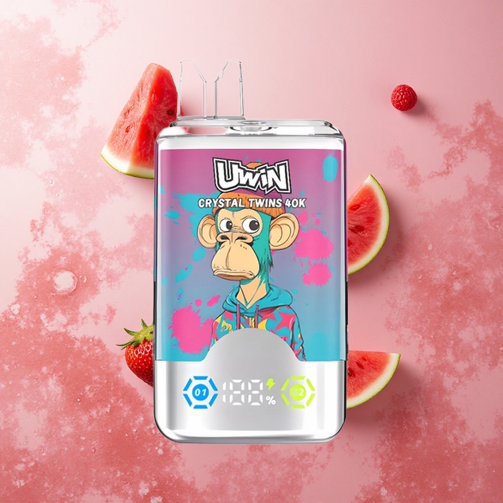Uwin Crystal Twins 40000 Puffs Watermelon Ice Mixed Berries Mesh Coil 0.6 Ohm
