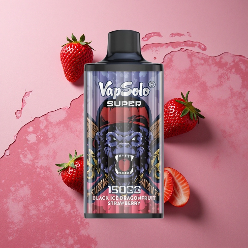 Vapsolo Super 15000 Puffs 40ml Black Ice Dragonfruit Strawberry Type-C