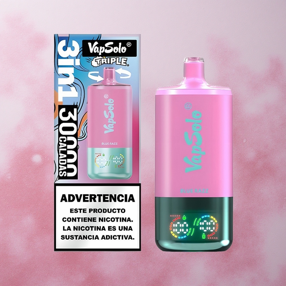 VapSolo Triple 30000 Puffs 40ml Blue Razz Type-C