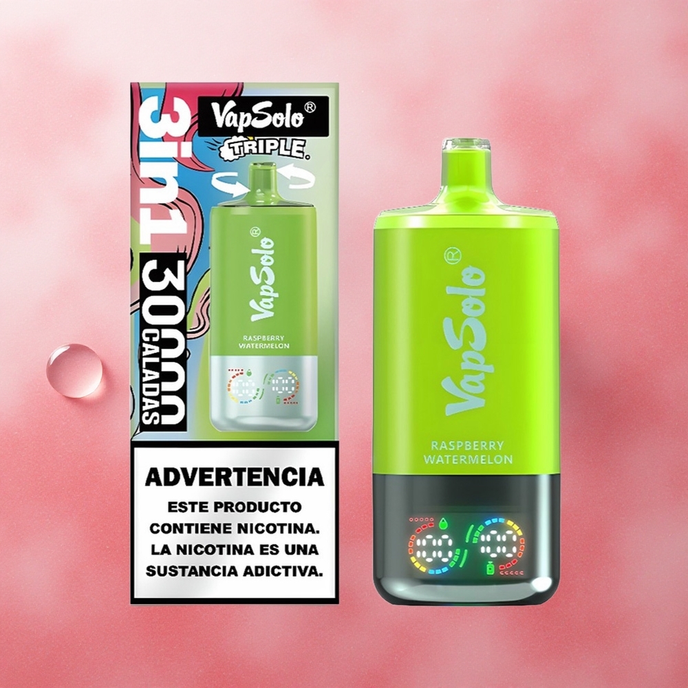 VapSolo Triple 30000 Puffs 40ml Raspberry Watermelon
