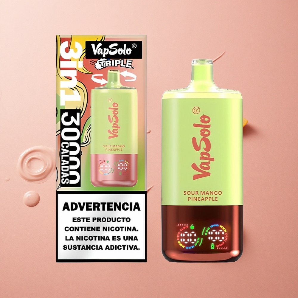 VapSolo Triple 30000 Puffs 40ml Sour Mango Pineapple