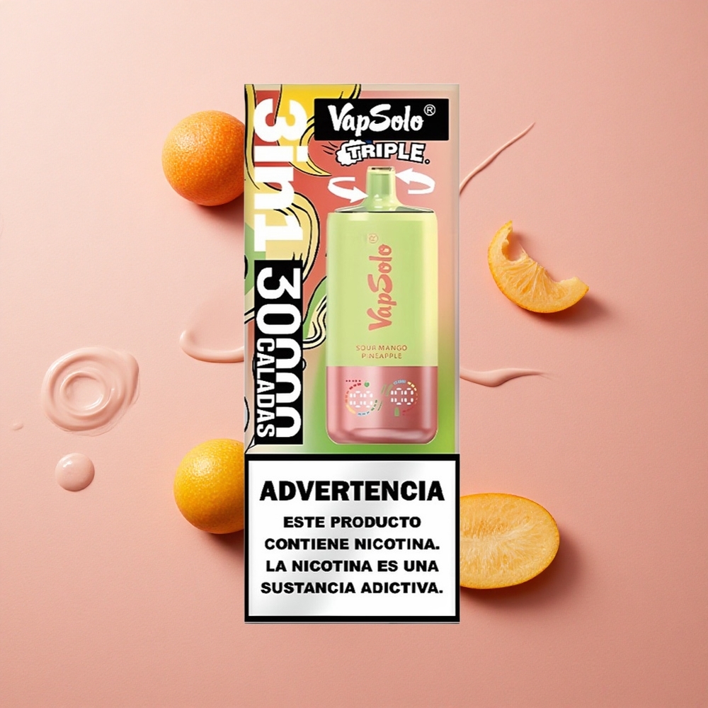 VapSolo Triple 30000 Puffs 40ml Sour Mango Pineapple
