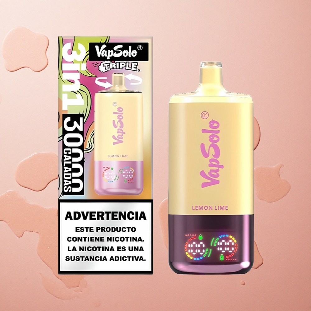 VapSolo Triple 30000 Puffs Lemon Lime 40ml Type-C