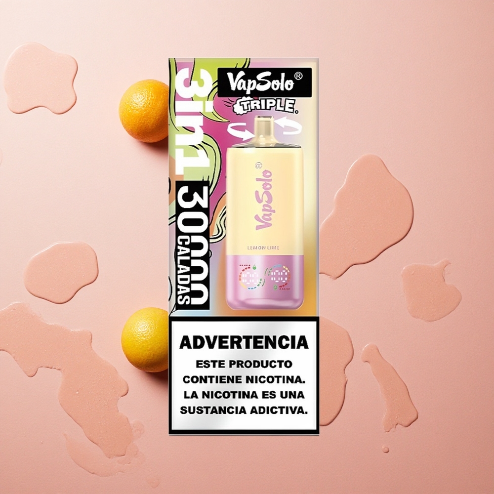 VapSolo Triple 30000 Puffs Lemon Lime 40ml Type-C