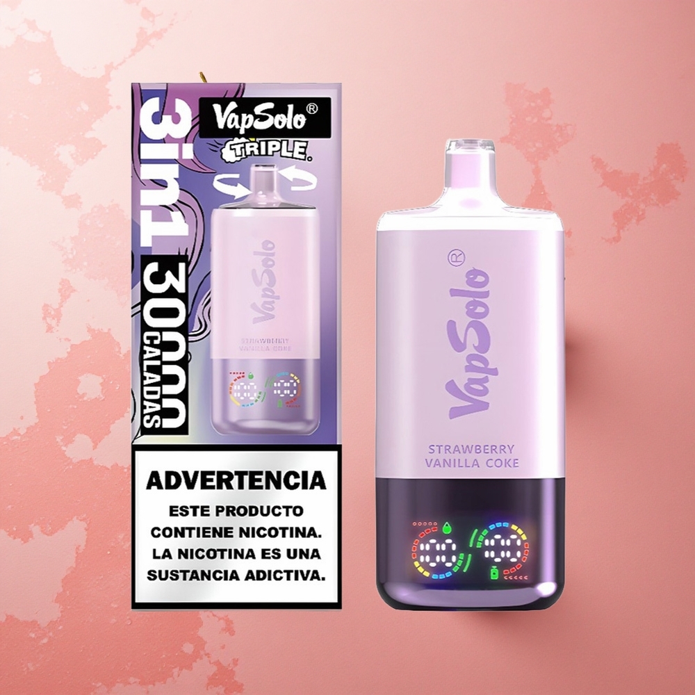 VapSolo Triple 30000 Puffs Strawberry Vanilla Coke 40ml Type-C