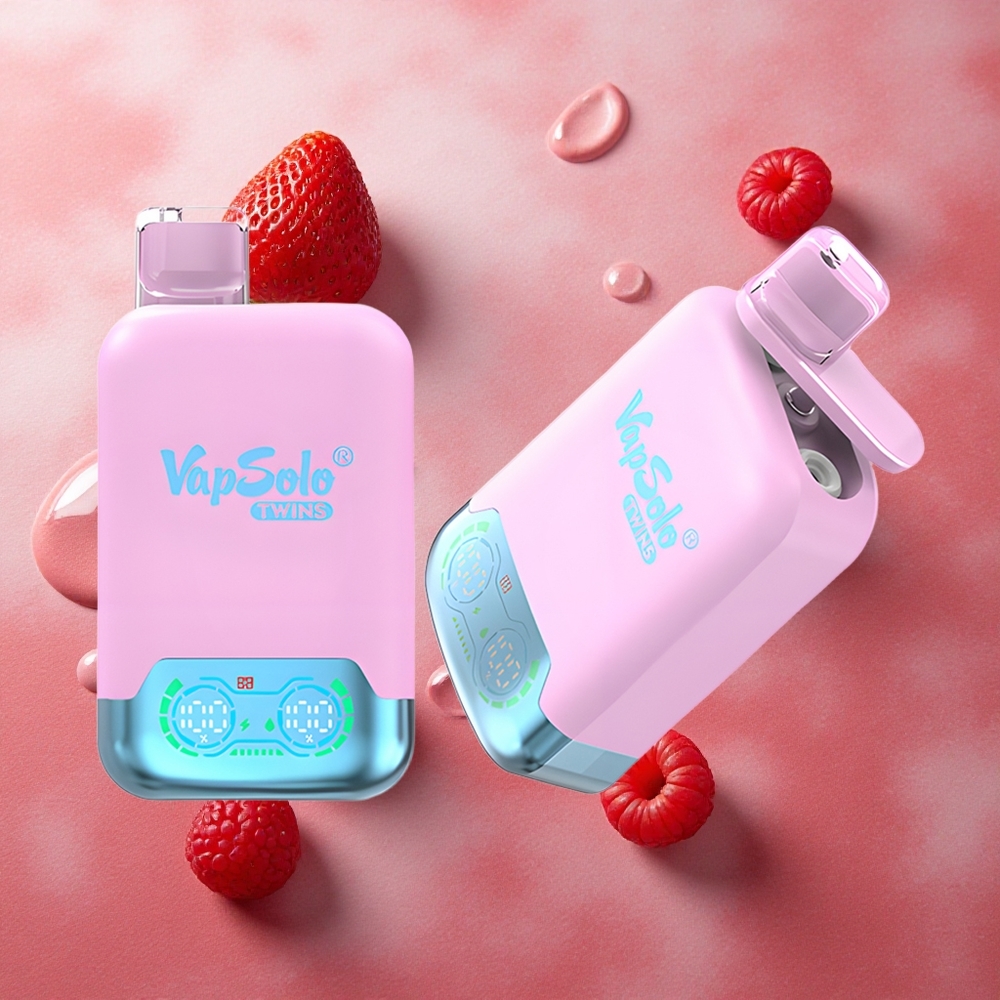 Vapsolo Twins 20000 Puffs 40ml Black Ice Dragon Fruit Strawberry & Raspberry Watermelon Type-C
