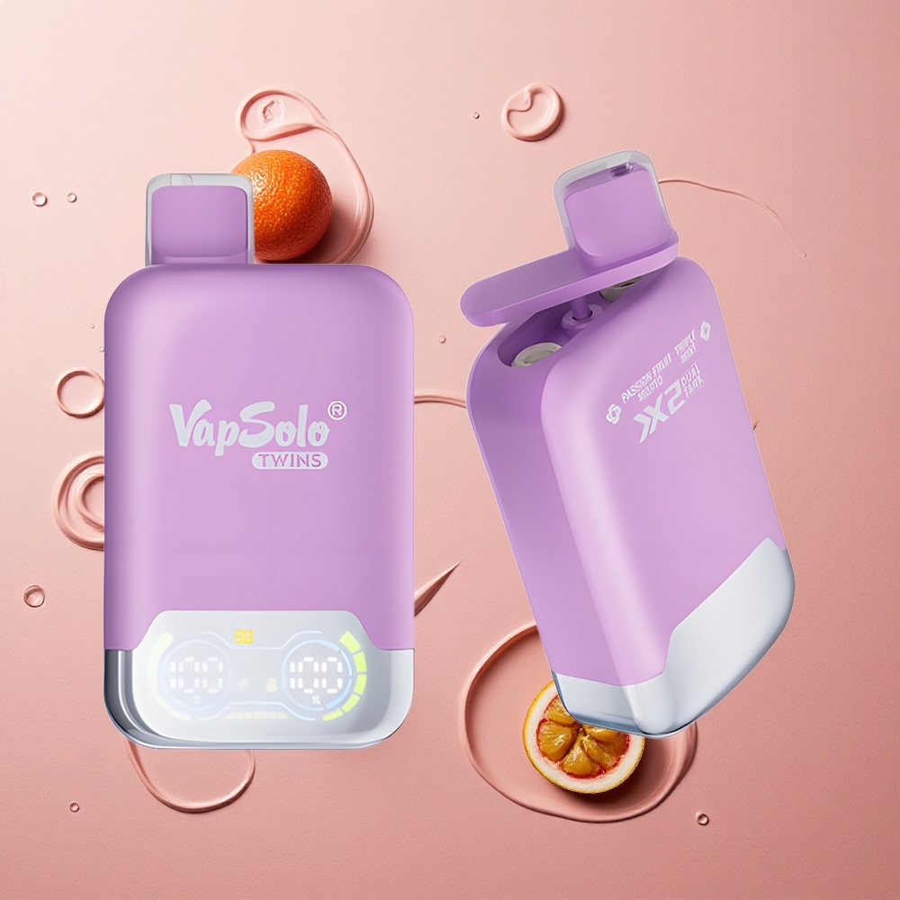 Vapsolo Twins 20000 Puffs 40ml Passion Fruit Mojito & Triple Mint Type-C