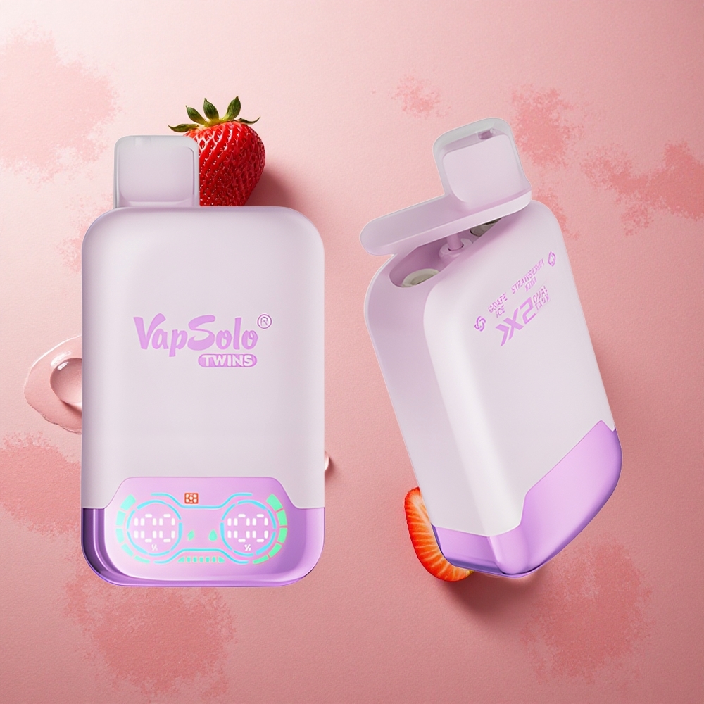 Vapsolo Twins 20000 Puffs Grape Ice Strawberry Kiwi Type-C Dual Tank