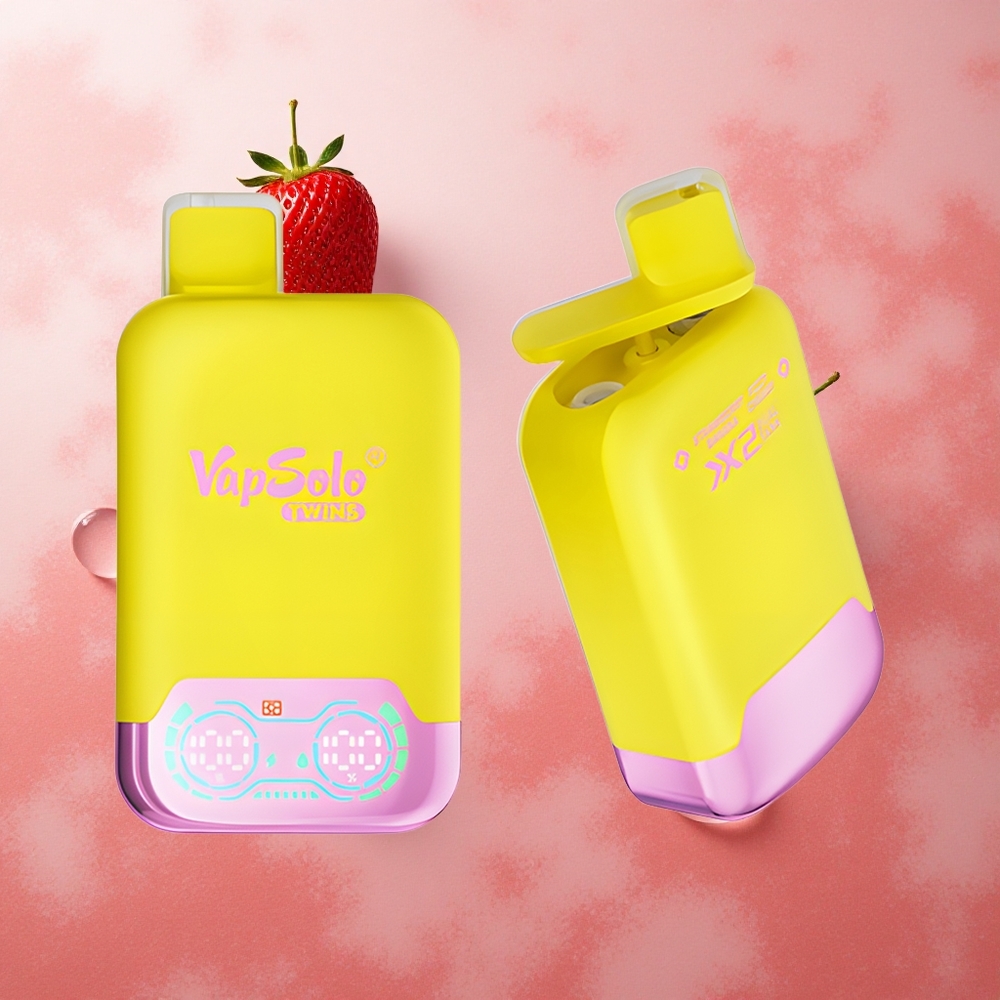 Vapsolo Twins 20000 Puffs Strawberry Banana Fizzy Cherry Type-C Dual Tank