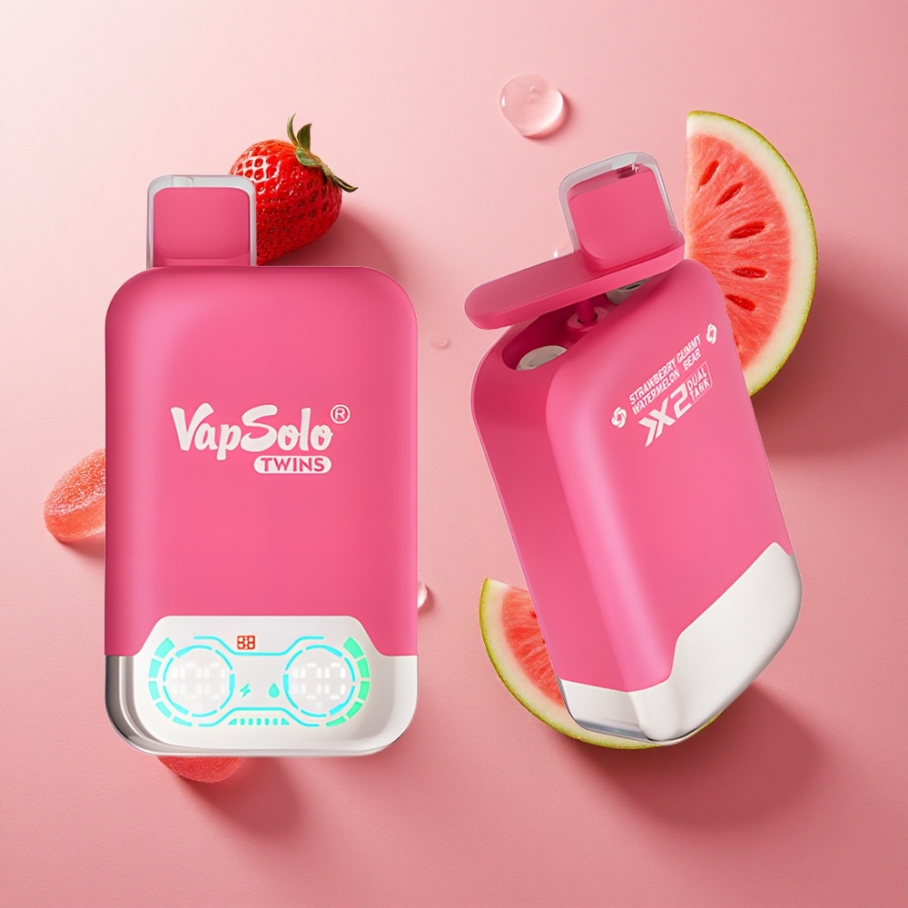 Vapsolo Twins 20000 Puffs Strawberry Watermelon Gummy Bear Type-C Dual Tank