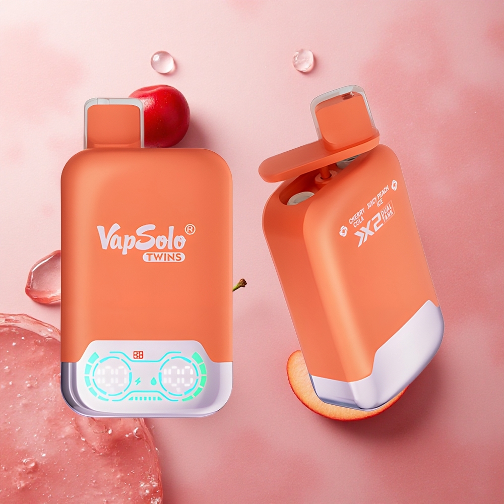 Vapsolo Twins 20000 Puffs Type-C Cherry Cola & Juicy Peach Ice