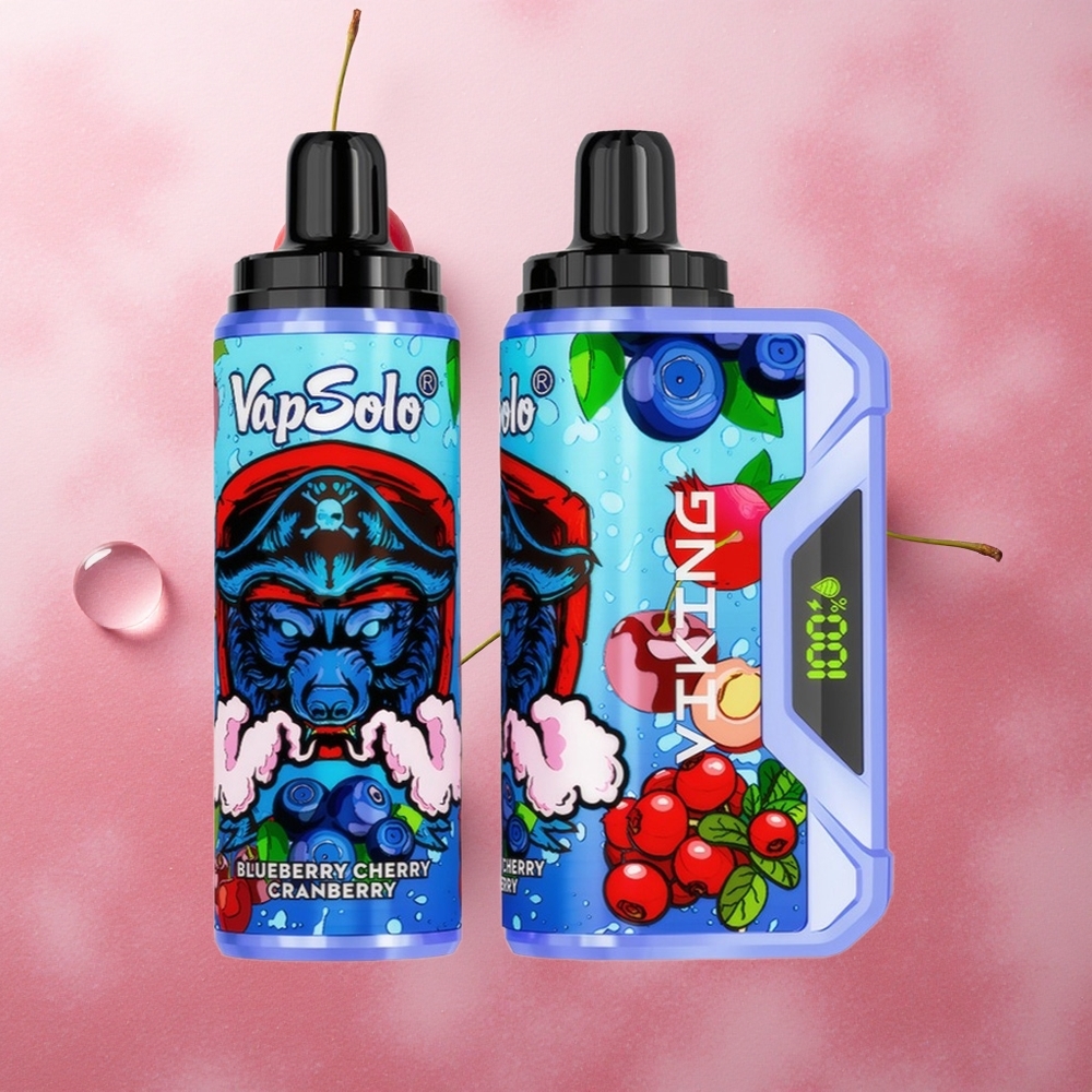 VapSolo VIKING 12000 Puffs Blueberry Cherry Cranberry Type-C LED