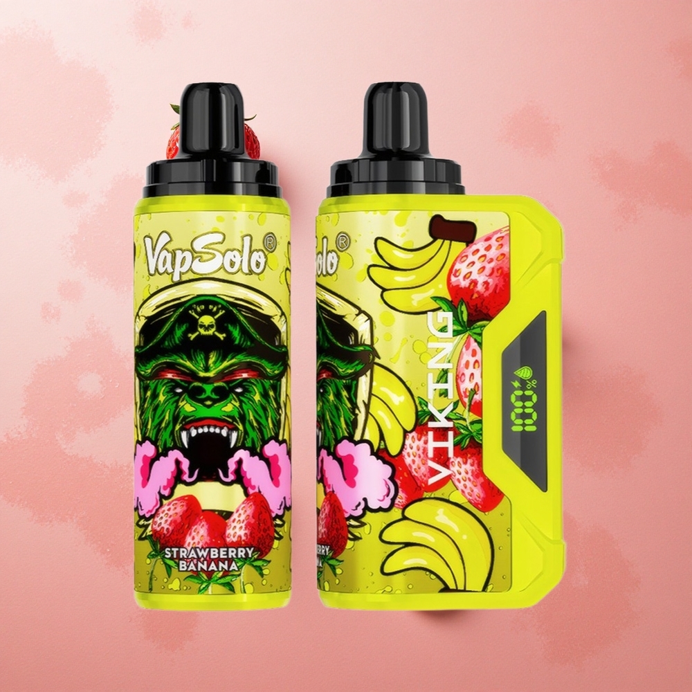 VapSolo VIKING 12000 Puffs Strawberry Banana Type-C Led Display