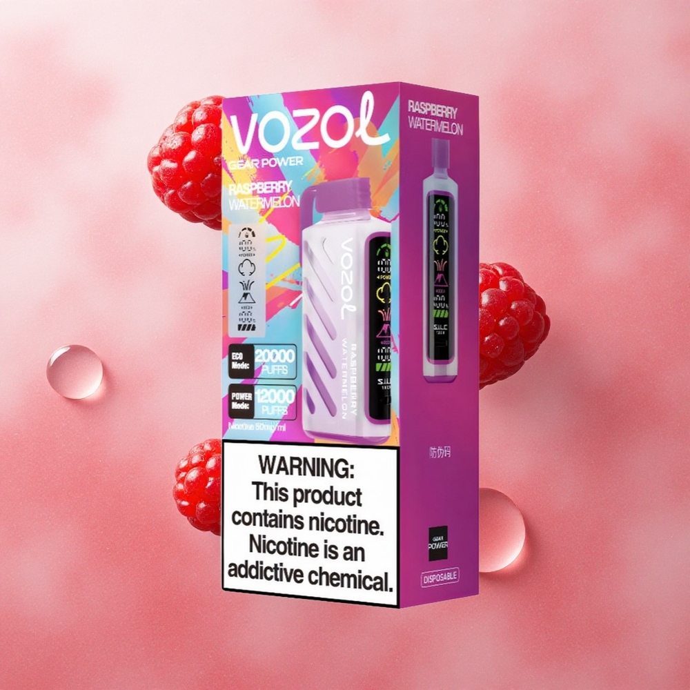 VOZOL Gear Power 20000 Puffs Dual Mesh Raspberry Watermelon 20mL