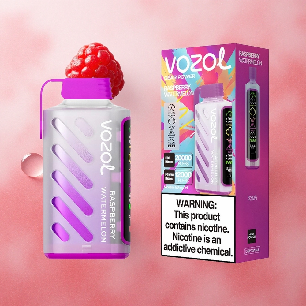 VOZOL Gear Power 20000 Puffs Dual Mesh Raspberry Watermelon 20mL