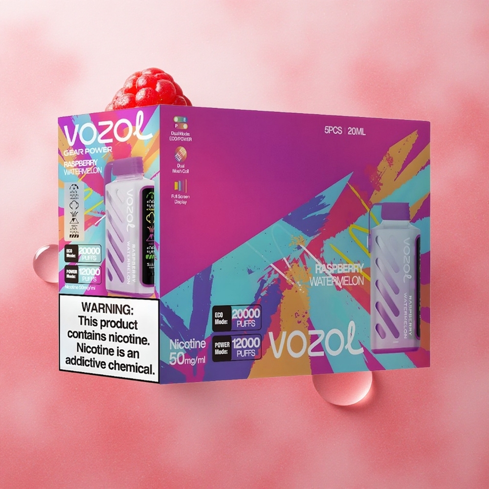 VOZOL Gear Power 20000 Puffs Dual Mesh Raspberry Watermelon 20mL