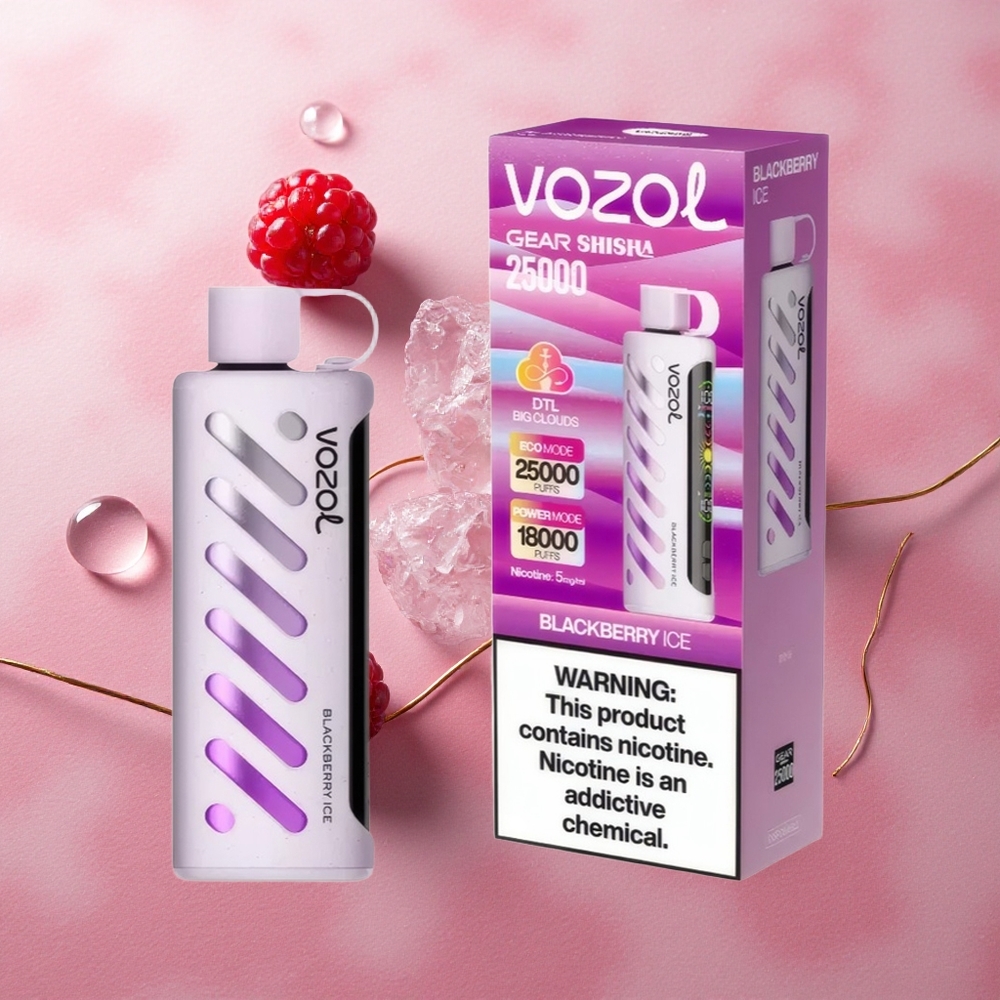VOZOL Gear Shisha 25000 Puffs Blackberry Ice Dual Mesh S.i.L.C Tech