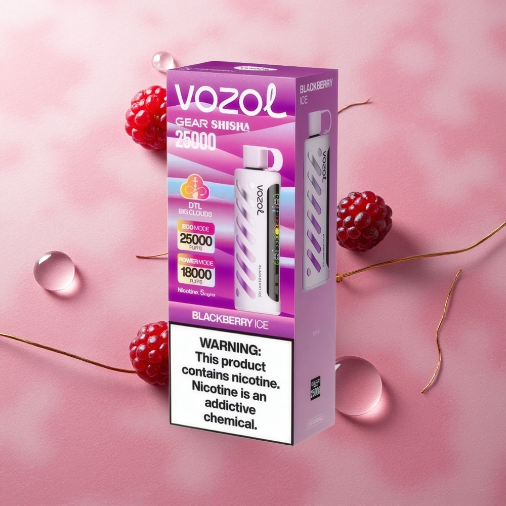 VOZOL Gear Shisha 25000 Puffs Blackberry Ice Dual Mesh S.i.L.C Tech