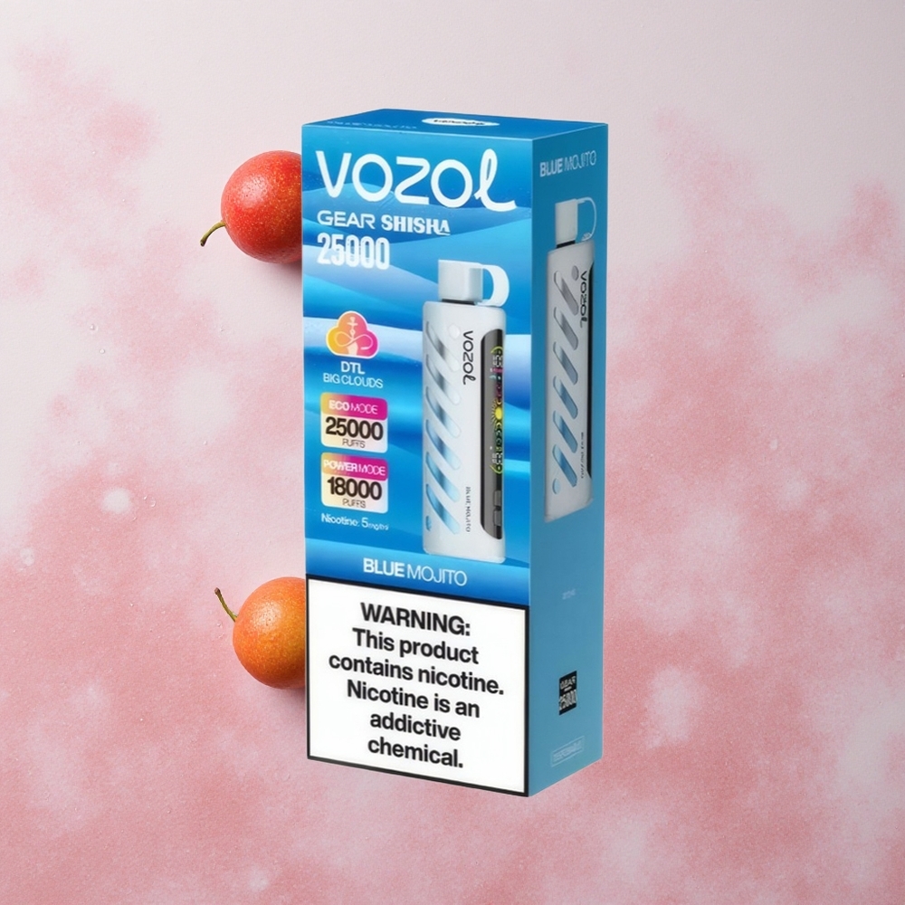 VOZOL Gear Shisha 25000 Puffs Blue Mojito Dual Mesh 5mg