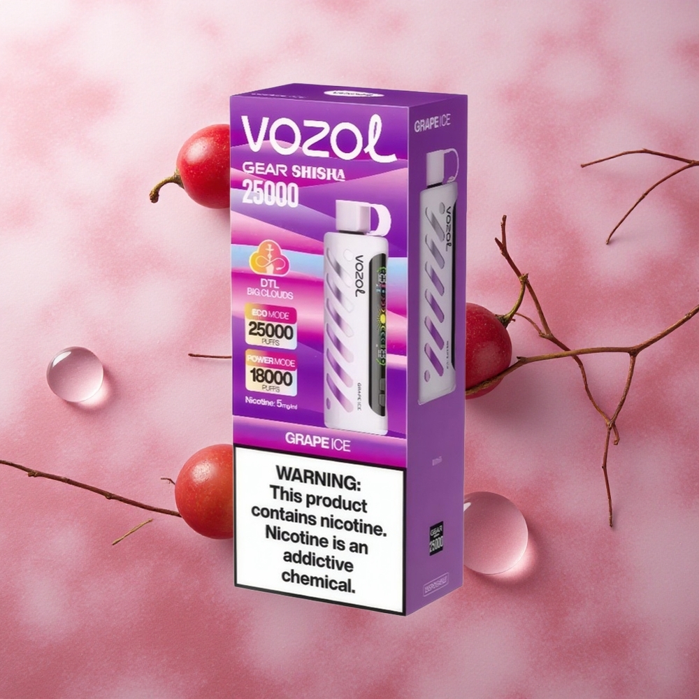 VOZOL Gear Shisha 25000 Puffs Grape Ice Dual Mesh