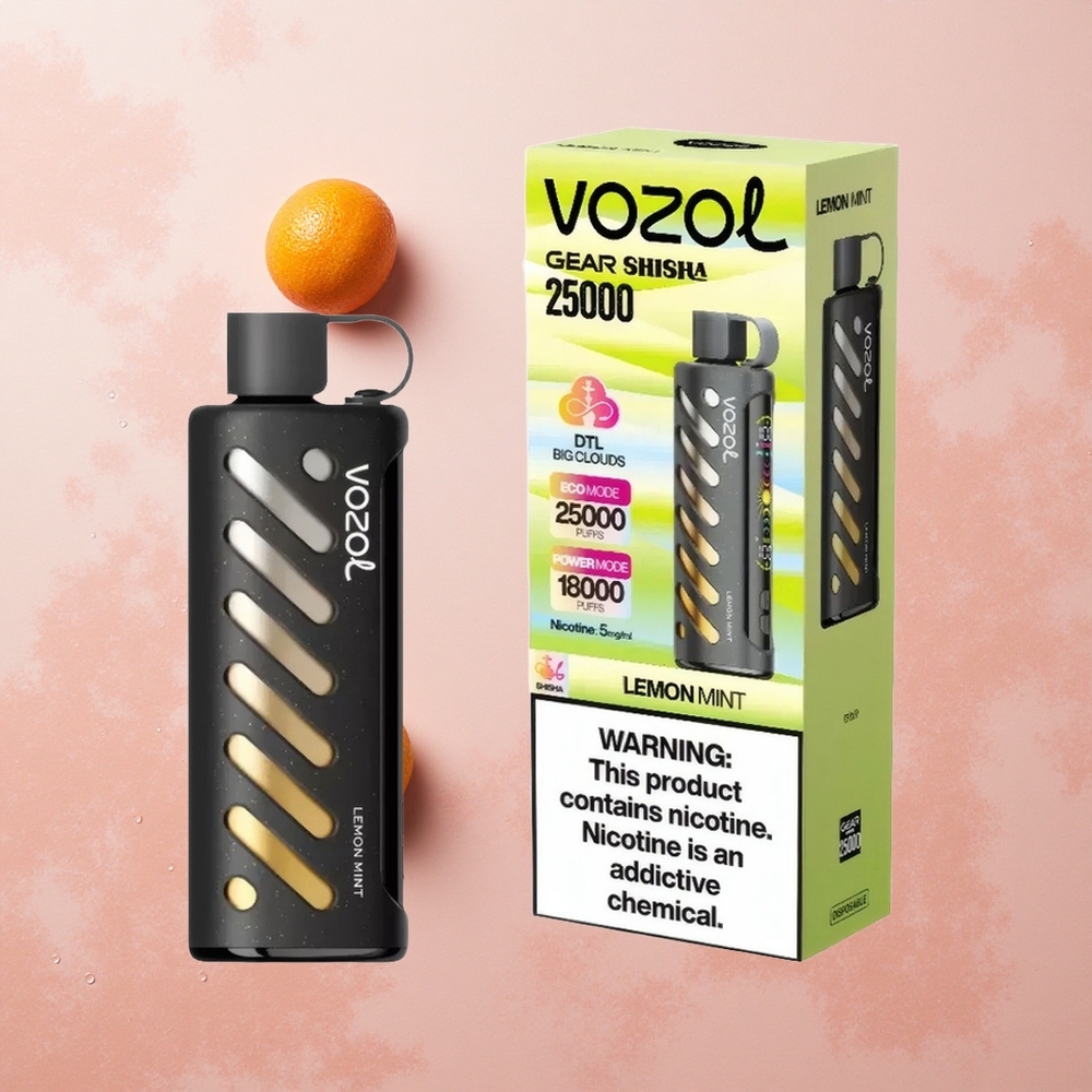 VOZOL Gear Shisha 25000 Puffs Lemon Mint Dual Mesh S.i.L.C Tech