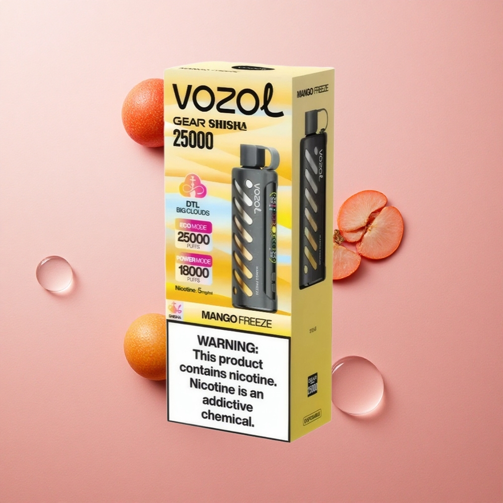 VOZOL Gear Shisha 25000 Puffs Mango Freeze Dual Mesh S.i.L.C Tech