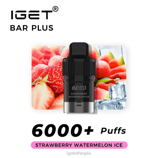 Nicotine Free IGET Wholesale Bar Plus Pod 6000 Puffs B2066377 Strawberry Watermelon Ice