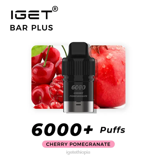 Nicotine Free IGET Vape Price Bar Plus Pod 6000 Puffs B2066379 Cherry Pomegranate