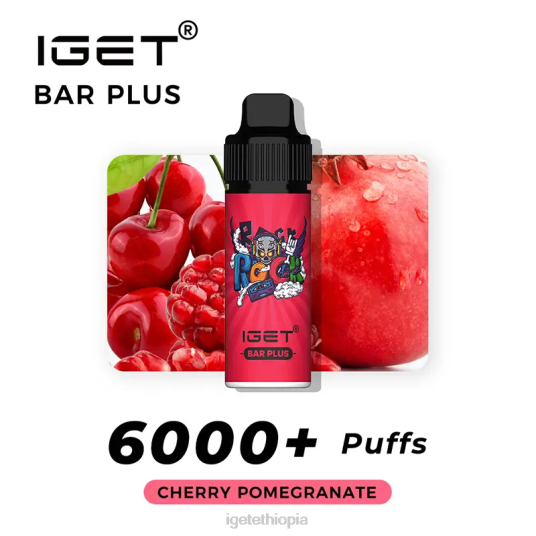 Nicotine Free IGET Online Bar Plus Vape Kit B2066371 Cherry Pomegranate