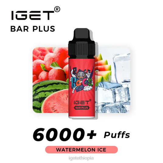 Nicotine Free IGET Shop Bar Plus Vape Kit B2066373 Watermelon Ice