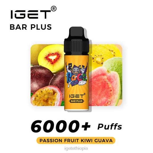 Nicotine Free IGET Sale Bar Plus Vape Kit B2066375 Passion Fruit Kiwi Guava