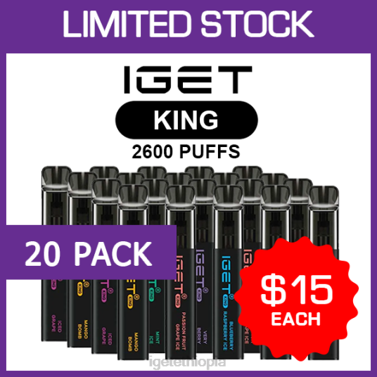 IGET Sale KING - 2600 PUFFS - 20 PACK B2066503