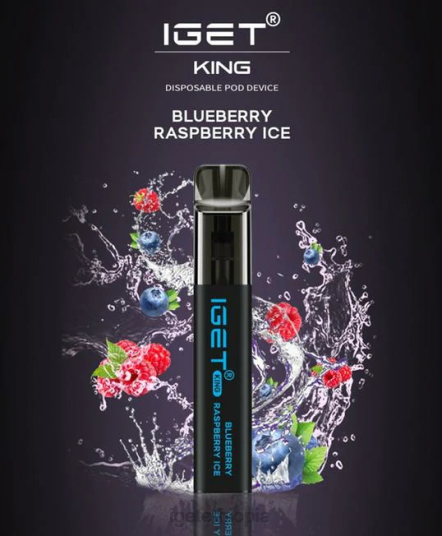 Online IGET Vapes KING - 2600 PUFFS B2066628 Blueberry Raspberry Ice