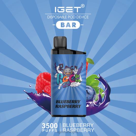 IGET Vape Price BAR - 3500 PUFFS B2066618 Blueberry Raspberry Ice