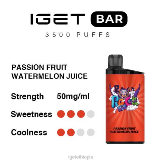 IGET Vape Price Bar 3500 Puffs B2066289 Passion Fruit Watermelon Juice