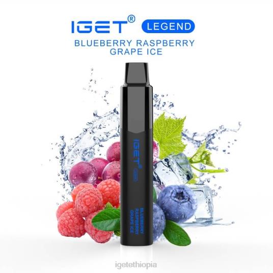 IGET Sale LEGEND - 4000 PUFFS B2066659 Blueberry Raspberry Grape Ice