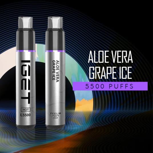 IGET Vape Flavours HOT - 5500 PUFFS B2066584 Aloe Vera Grape Ice