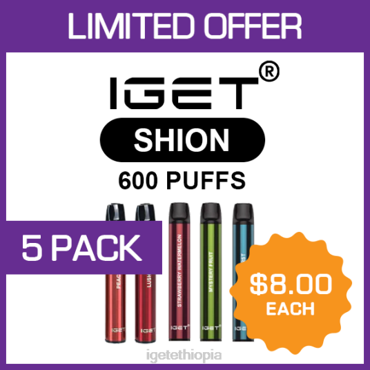 IGET Shop SHION - 600 PUFFS - 5 PACK B2066480
